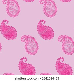 Patrón impecable de Paisley. Ornamento decorativo rosa