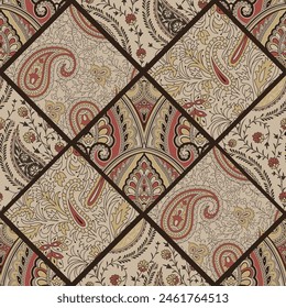 paisley patchwork pattern on background