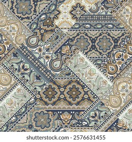 paisley patchwork pattern on background