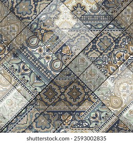 paisley patchwork pattern on background