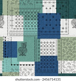 paisley patchwork pattern on textures background