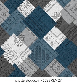 paisley patchwork pattern on textures background