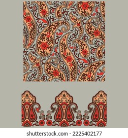 paisley patern design for digital print