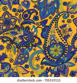 Paisley. A pattern based on the traditional textile figure "Turkish cucumber" or "Paisley". Vintage style.
