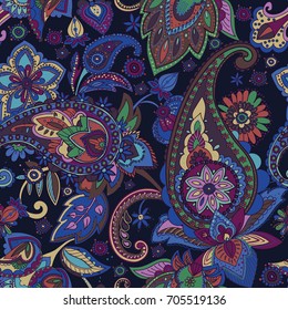 Paisley. A pattern based on the traditional textile figure "Turkish cucumber" or "Paisley". Vintage style.