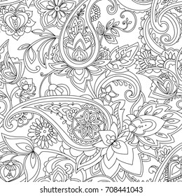 Paisley. A pattern based on the traditional textile figure "Turkish cucumber" or "Paisley". Vintage style.
