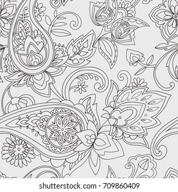 Paisley. A pattern based on the traditional textile figure "Turkish cucumber" or "Paisley". Vintage style.