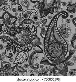 Paisley. A pattern based on the traditional textile figure "Turkish cucumber" or "Paisley". Vintage style.