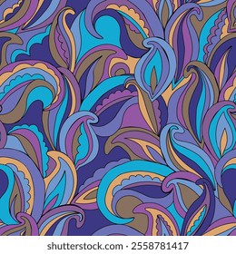 Paisley pattern in a blue palette