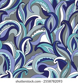 Paisley pattern in a blue palette