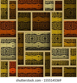 Paisley pattern in cut out block design style. Seamless vector pattern.