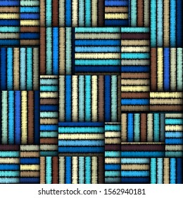 Paisley pattern in cut out block design style. Seamless vector pattern.