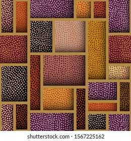 Paisley pattern in cut out block design style. Seamless vector pattern.