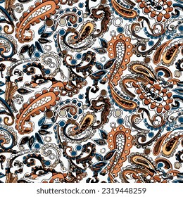 paisley pattern design, ornamental floral abstract seamless work