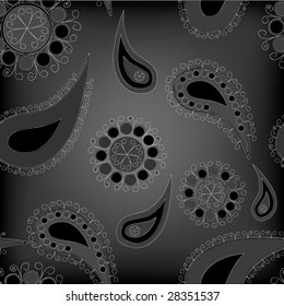 Paisley pattern in doodles style