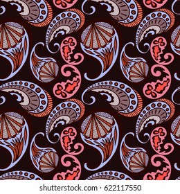 Paisley pattern. Floral seamless background.