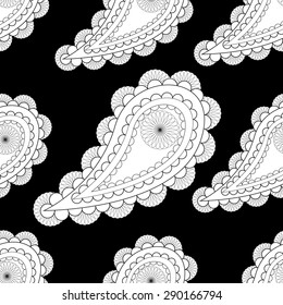 Paisley pattern flower seamless pattern element
