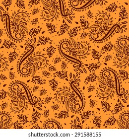 Paisley pattern with flowers. Vector Illustration