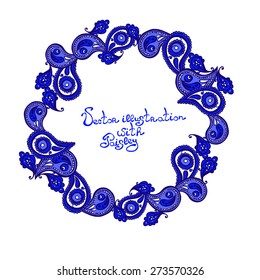 Paisley pattern. Frame - wreath.