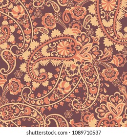 Paisley pattern, great design for any purposes. Seamless vector background 
