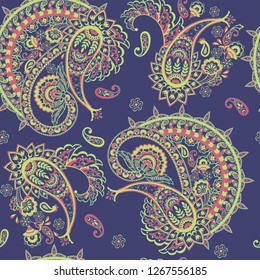 Paisley pattern, great design for any purposes. Seamless background 