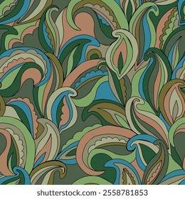 Paisley pattern in a green palette