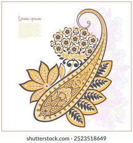 Paisley-Muster im indischen Batik-Stil. Florale Vektorgrafik