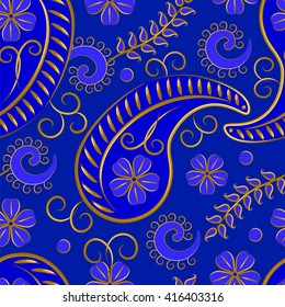 Paisley pattern. Indian cucumber. Oriental decorative ornament