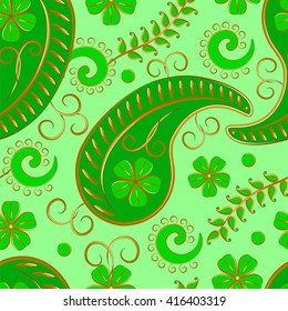 Paisley pattern. Indian cucumber. Oriental decorative ornament