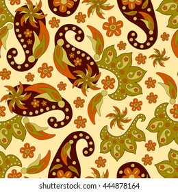 Paisley pattern. Indian cucumber. Oriental decorative ornament