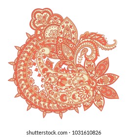 Paisley pattern in indian style. Floral vector illustration