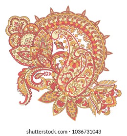 Paisley pattern in indian style. Floral vector illustration