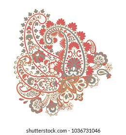 Paisley pattern in indian style. Floral vector illustration