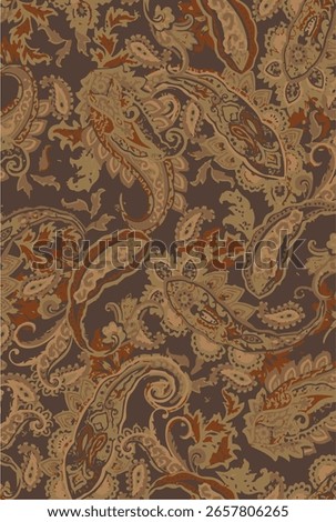  paisley pattern, multicolor, rich textures, vibrant hues, seamless floral design, women clothing, abstract elements, intricate vines