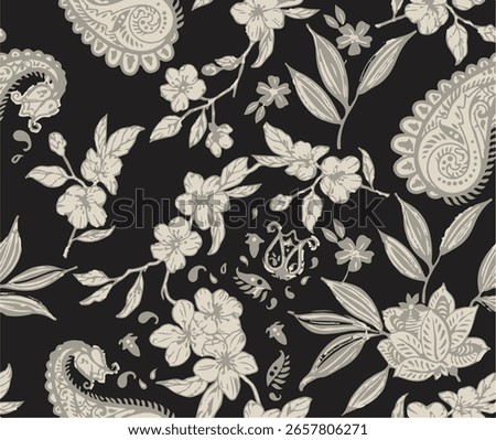  paisley pattern, multicolor, rich textures, vibrant hues, seamless floral design, women clothing, abstract elements, intricate vines