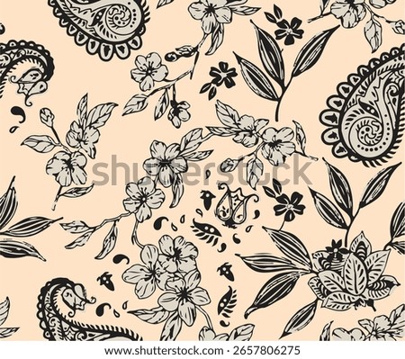 paisley pattern, multicolor, rich textures, vibrant hues, seamless floral design, women clothing, abstract elements, intricate vines