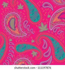 paisley pattern on a pink background
