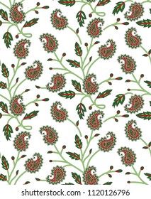 paisley pattern on white
