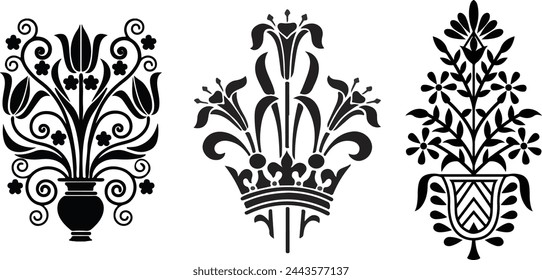 Paisley pattern, Oriental leaf, Paisley floral elements set. Henna design. Paisley Doodles Abstract, Paisley Vector image, Oriental decorative picture