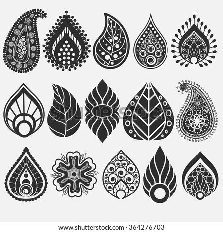  Paisley  Pattern  Oriental Leaf Paisley  Floral Stock Vector 