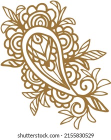 paisley pattern oriental ornament folk graphic illustration hand drawn graphic isolated on white background