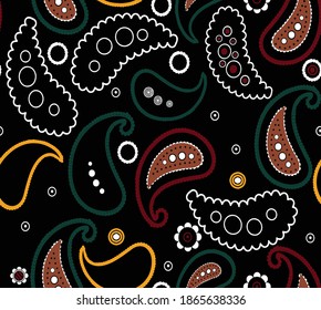 Paisley pattern for print colored style design seamless pattern