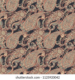 Paisley Pattern. Seamless Asian Textile Background