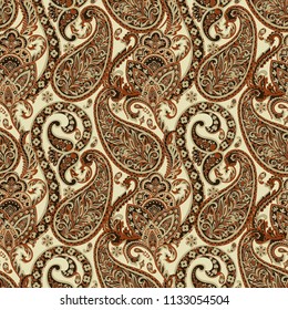 Patrón Paisley. Fondo textil asiático sin problemas