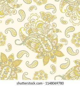 Paisley Pattern. Seamless Asian Textile Background