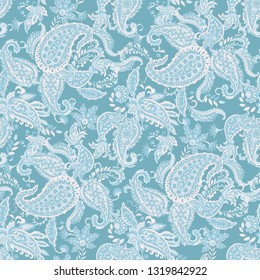 Paisley Pattern. Seamless Asian Textile Background