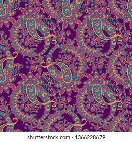 Paisley Pattern. Seamless Asian Textile Background