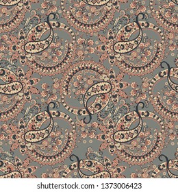 Paisley Pattern. Seamless Asian Textile Background