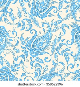 Paisley Pattern. Seamless Asian Textile Background