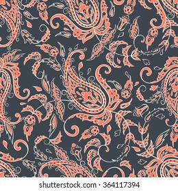 Paisley Pattern. Seamless Asian Textile Background